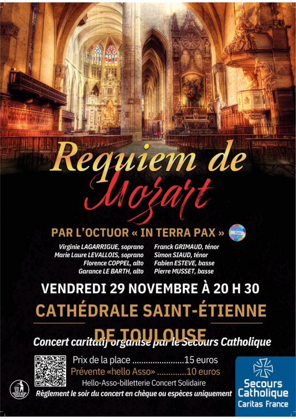 Concert au profit de la Délégation Ariège Garonne du Secours Catholique Caritas France