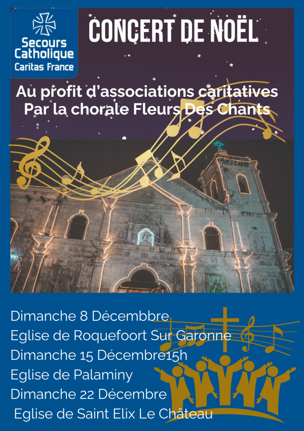 3 concerts caritatifs au profit du Secours Catholique les 8, 15 et 22 décembre